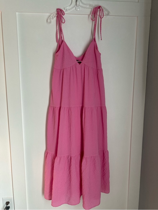 Lulus Dresses & Skirts - Lulu's Hot Pink Tiered Maxi Dress with Tie Straps